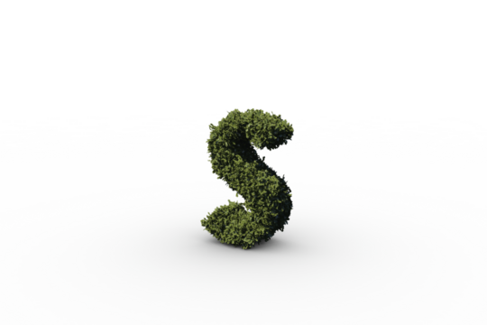 Letter s made of leaves