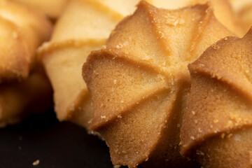 Crumbly shortbread cookies on the table