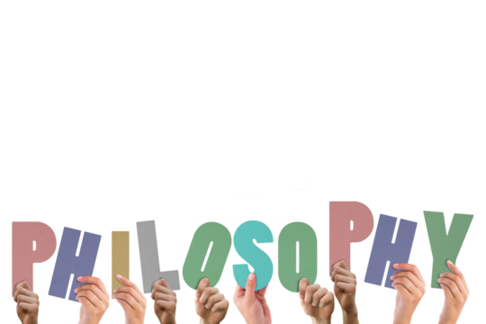 Hands holding colorful word philosophy  - Powered by Adobe