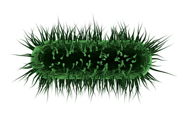 Graphic image of green spiky bacteria