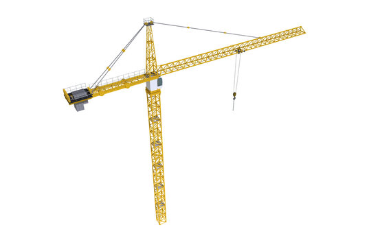 Digital image of 3D yellow crane