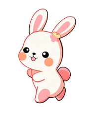 Cute cartoon bunny isolated on a white background. Vector illustration.