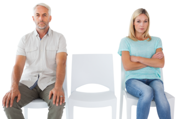 Unhappy couple not speaking to each other