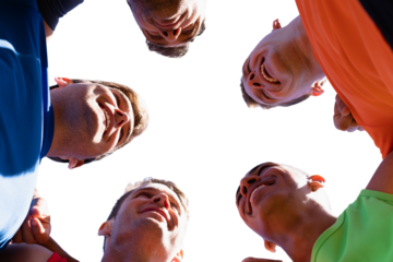 Sportsmen with arms around each other