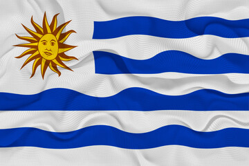 Obraz premium National flag of Uruguay. Background with flag of Uruguay