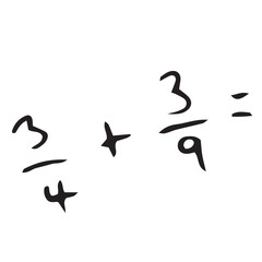 Obraz premium Digitally generated image of addition of fraction