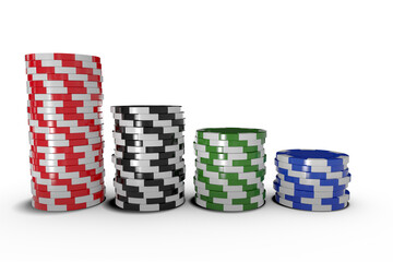Graphic 3D image of gambling chips