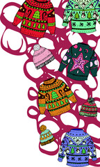 Woollens with christmas decoration print