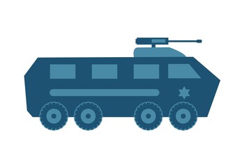 Fototapeta premium Military Battle Tank Icon flat white background