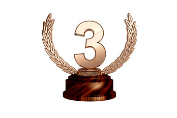 Digital image of third place trophy