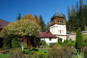 Obraz premium Manyava Skete of Exaltation of Holy Cross in Carpathian mountains, Ukraine