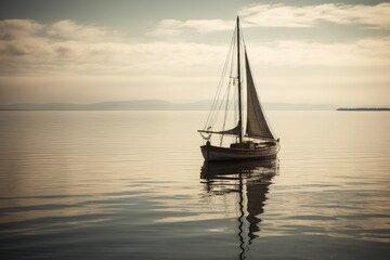 A Sailboat On Calm Waters. Generative AI