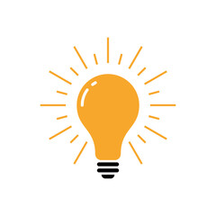 Light Bulb Lamp Icon Vector Template