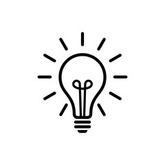 Light Bulb Lamp Icon Vector Template