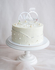 wedding cake with a candle