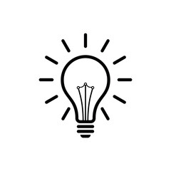 Light Bulb Lamp Icon Vector Template