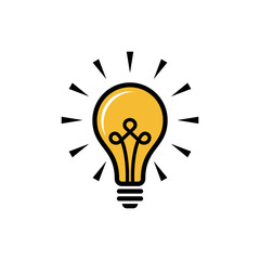 Light Bulb Lamp Icon Vector Template