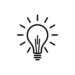 Light Bulb Lamp Icon Vector Template
