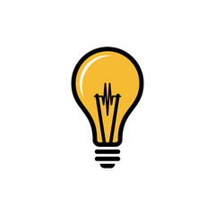Light Bulb Lamp Icon Vector Template