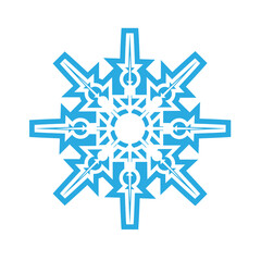 Delicate digital blue snowflake design