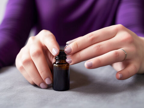 A Woman's Hands with an Essential Oil Bottle | Generative AI