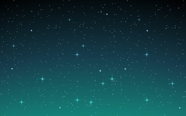 Obraz premium Night shining starry sky background. Blue space background with stars. vector illustration