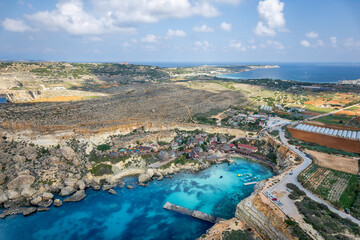 Fototapeta na wymiar Landscape with Anchor Bay, Malta contry