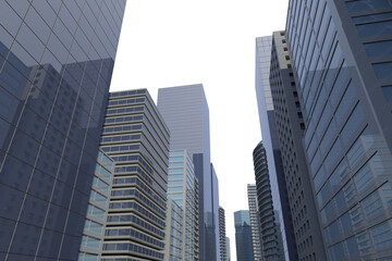 Fototapeta na wymiar Low angle view of digital buildings
