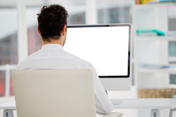 Businessman working while sitting on chair