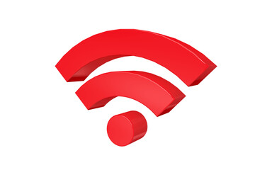 Illustration of red wifi symbol