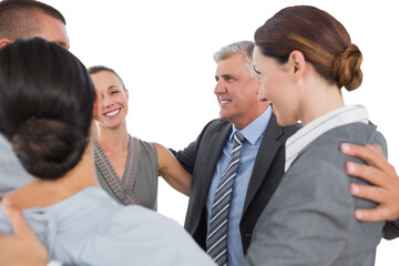 Business team standing in circle