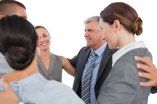 Business team standing in circle