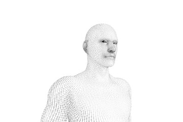 Digitally generated 3d man