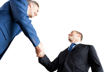 Happy business people shaking hands