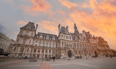 Fototapeta premium City Hall of Paris Hotel de Ville.