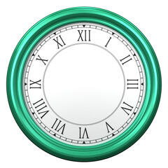 Green wall clock without clock hands