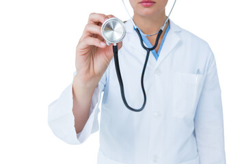 Doctor holding stethoscope 