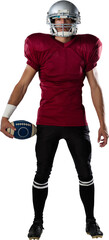 Full length of confident American football player wearing helmet © vectorfusionart