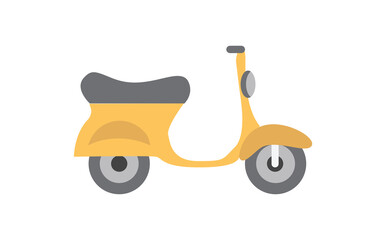 Motor scooter over white background