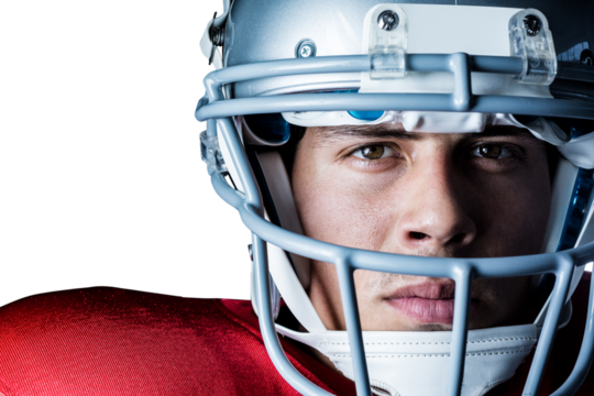 Close-up portrait of confident sportsman