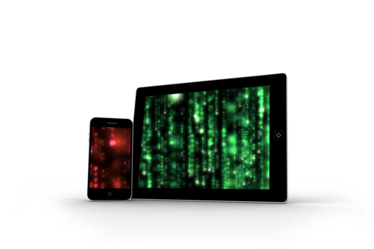 Matrix on tablet and smartphone screens 