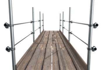 3d illustration of diminishing gray scaffolding