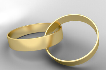 Close-up of gold wedding rings