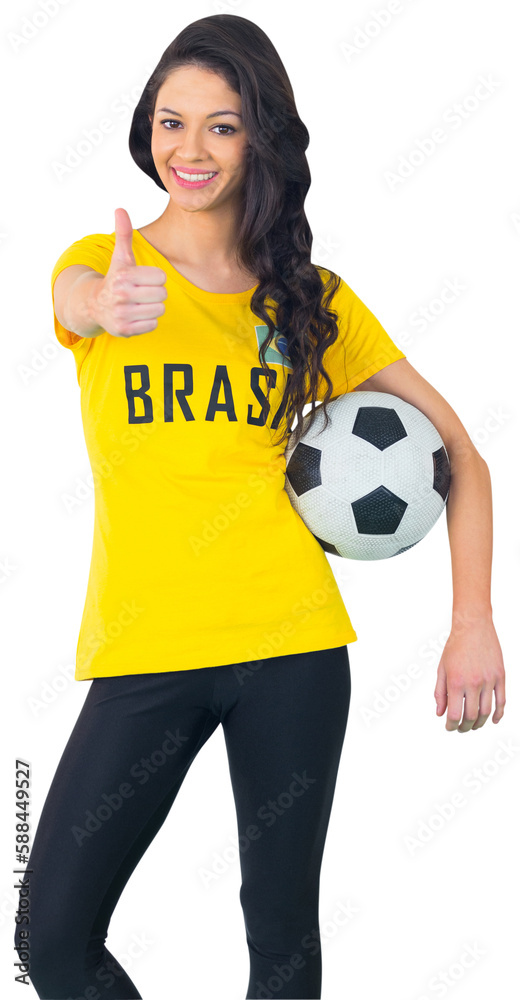 Poster Pretty football fan in brasil tshirt