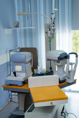 Eye examination equipment. Optometry medical device.