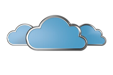 Cloud shapes on white background