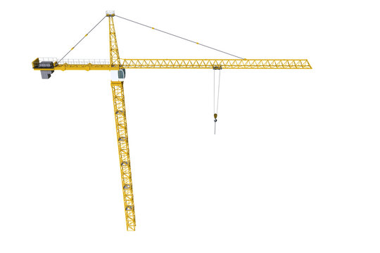 Graphic image of 3D yellow crane