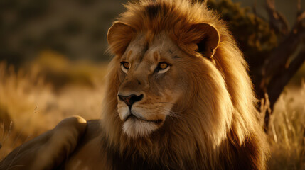 Obraz na płótnie Canvas The Majestic Lion: A National Geographic 8K Experience