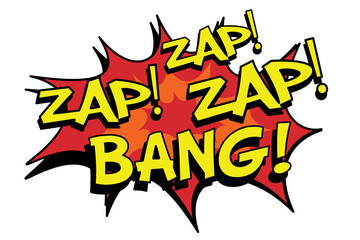 The words zap and bang