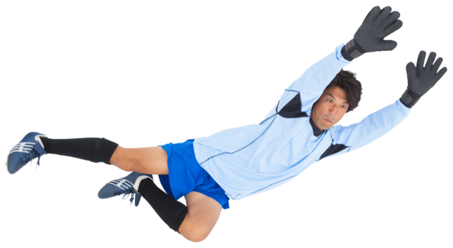 Goalkeeper jumping
